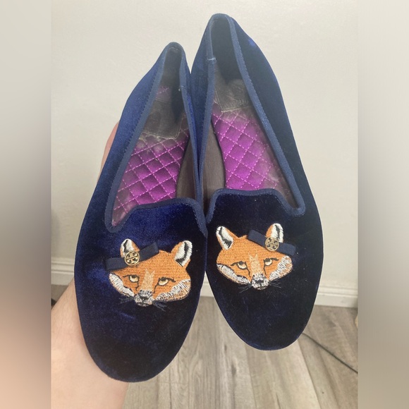 Tory Burch velvet fox slippers flats - Picture 1 of 7